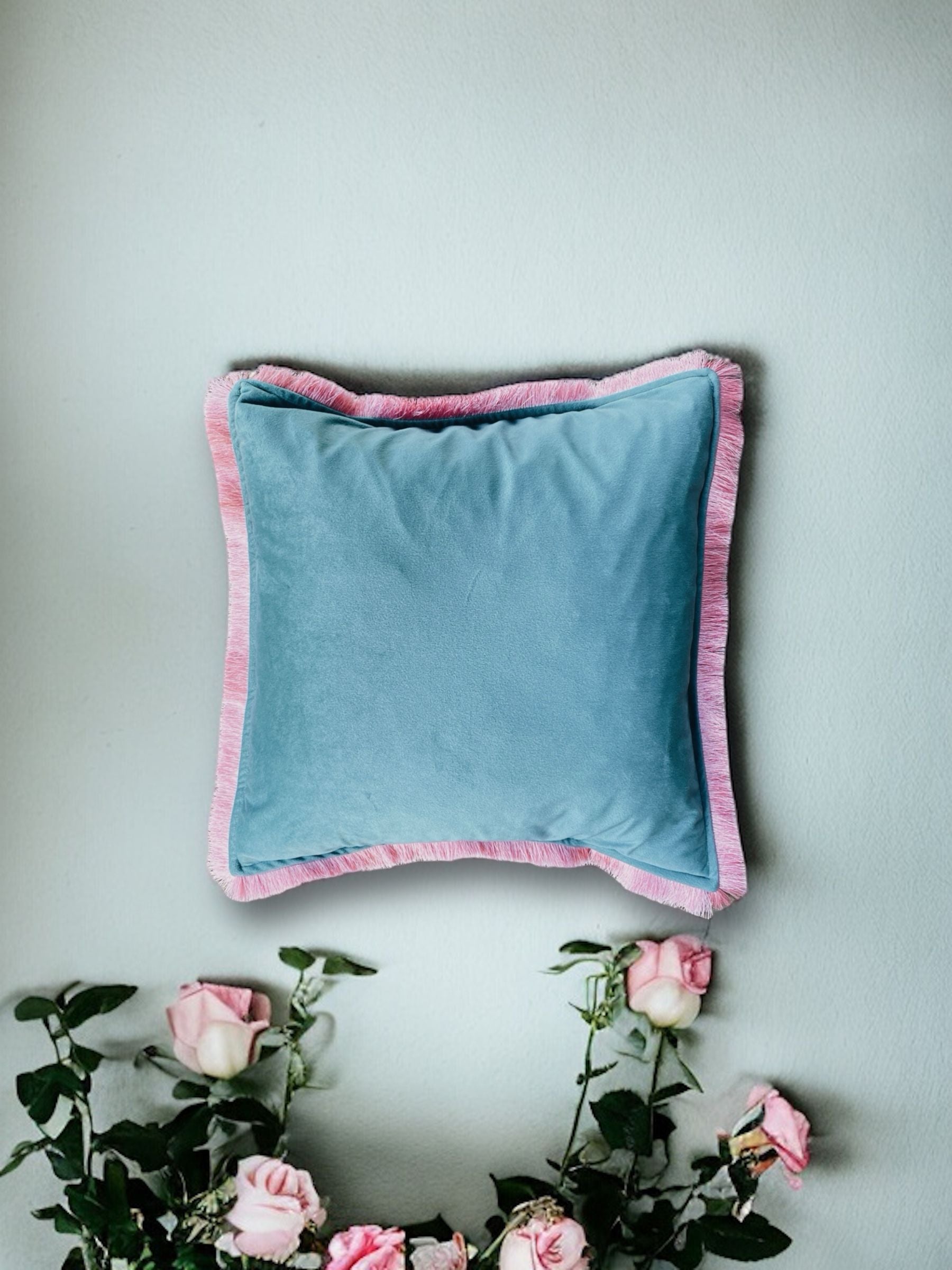 Dusty pink velvet cushion hotsell