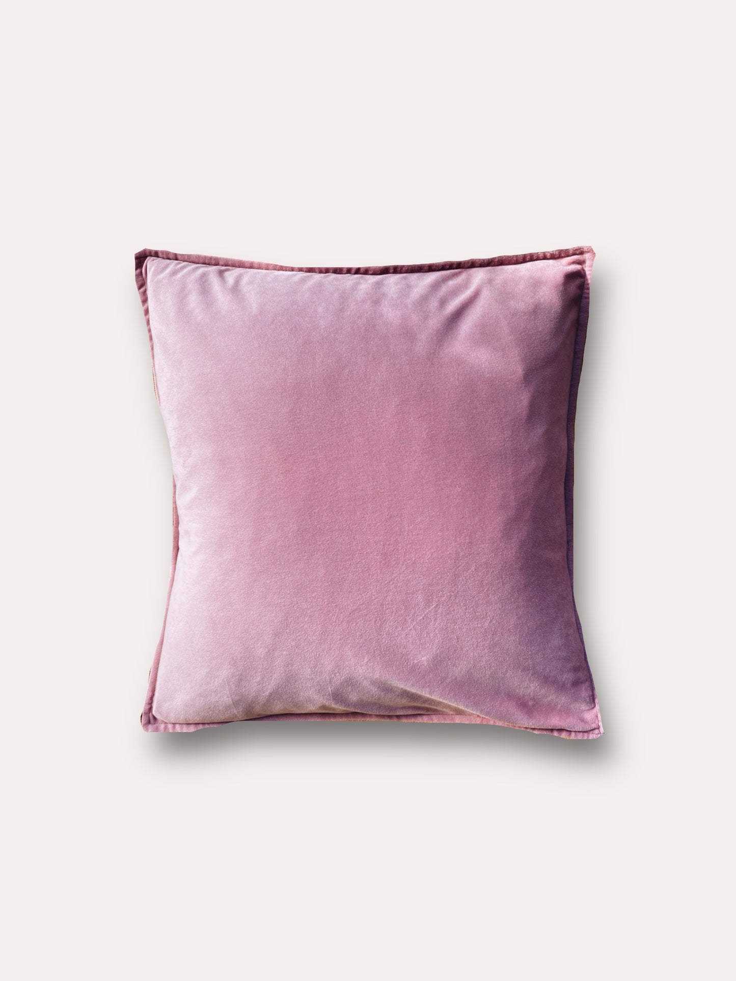 English Rose Pink Velvet Cushion