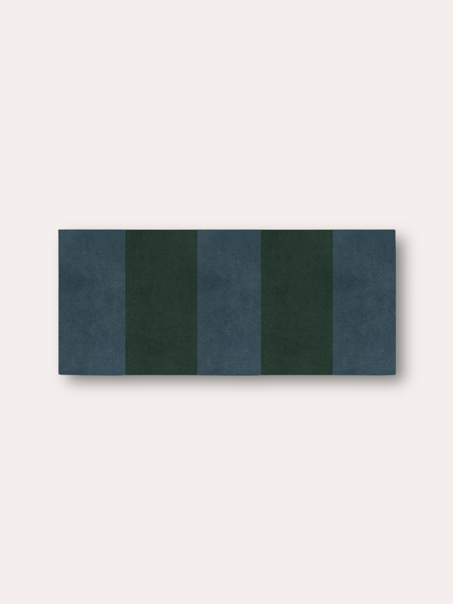 Striped Midnight Blue & Forest Green Velvet Bolster Oblong Cushion